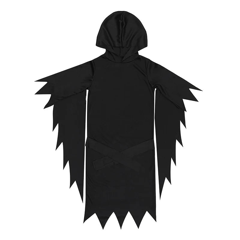 Kids Adult Horror Scary Costume Boys Girls Death Ghostface Dress Halloween Costume Children Ghost Robe Mask Costume
