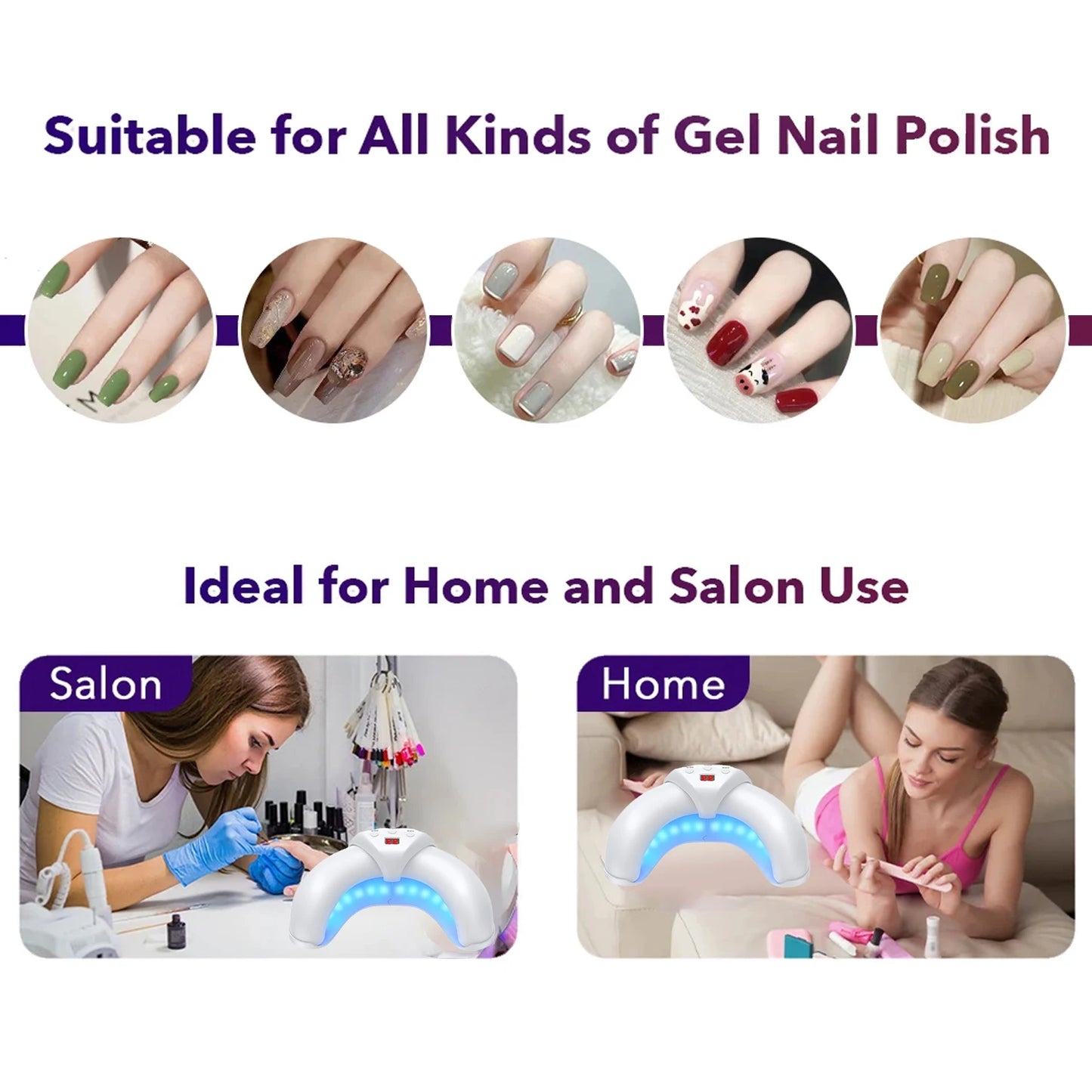 Dispositivo láser para hongos en las uñas, para múltiples uñas de los pies y de las manos. Solución reparadora para uñas dañadas y descoloridas para uso doméstico.