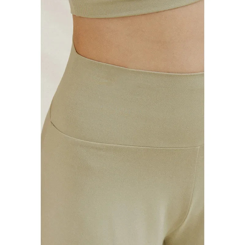 Alpha High Waisted Capri Pants for Women Wide Leg Yoga Pants for Summer Flowy Capris Loose Casual Cropped Dance Pants