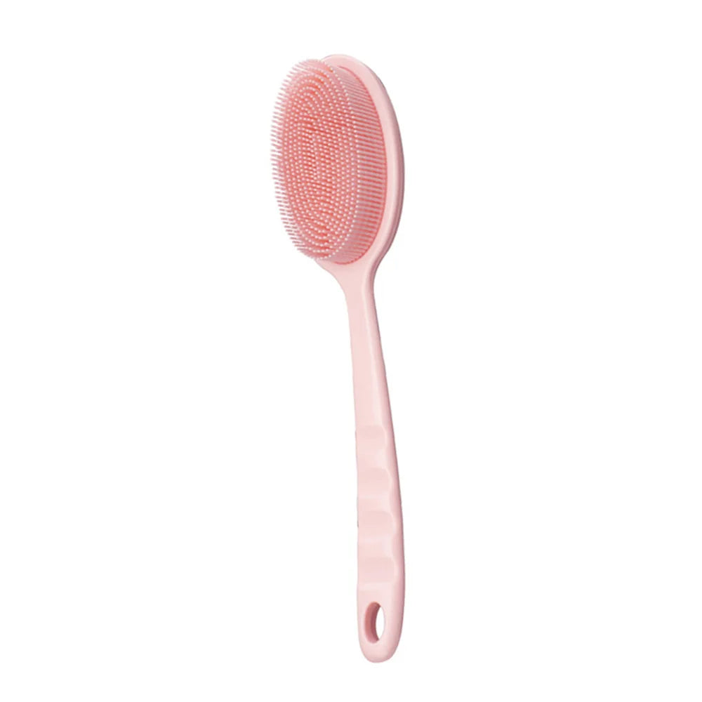 Cepillo de baño suave para la espalda, esponja de ducha, cepillo para fregar con mango, exfoliante, masajeador de piel, cepillo exfoliante para baño