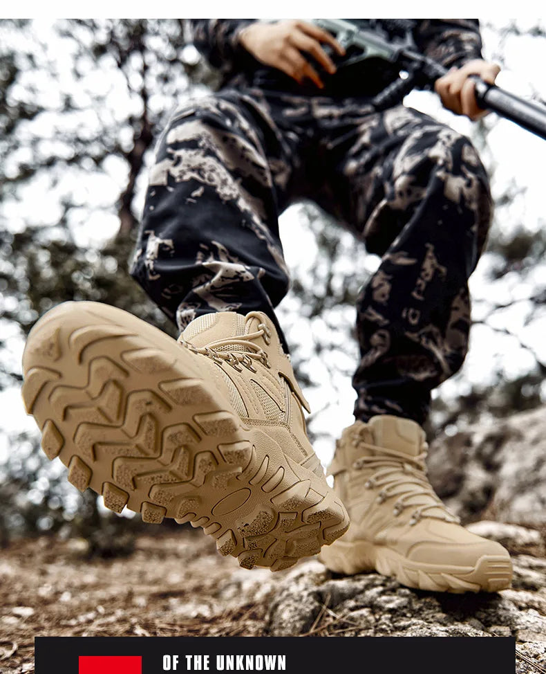 Upgraded Tactics Combat Training Boots Male Outdoors Camping Anti-wear Rapid Response Hiking Shoes Fishing Hunting Sneakers Men