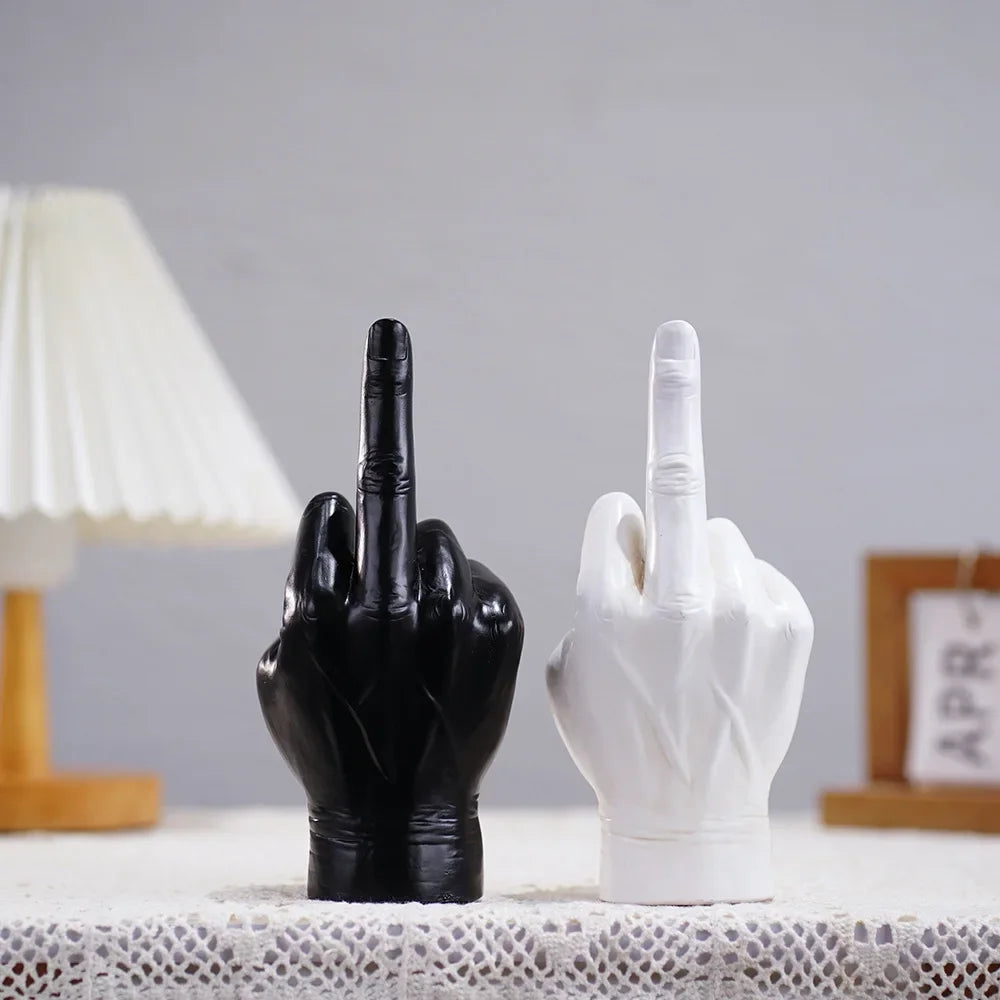 Decoración del hogar, escritorio, sala de estar, entradas, juego de moda, artesanías de resina, lindo dedo medio, estilo Ins, decoración de habitación, hip hop