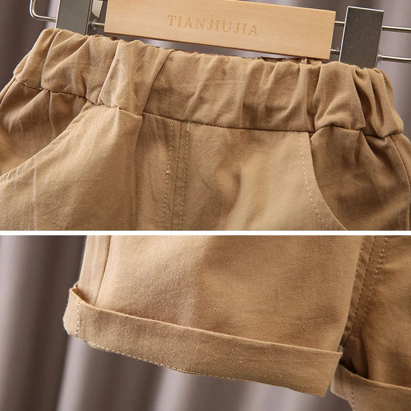 Conjuntos de ropa de dibujos animados para niños, camiseta y pantalones cortos para bebés de 1 a 4 años.