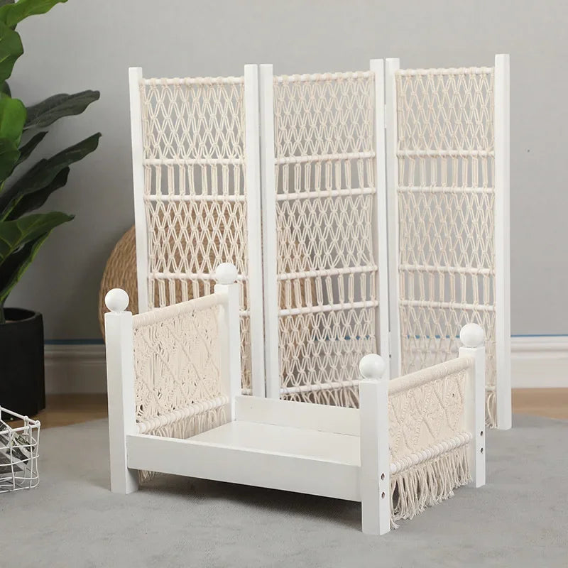 Accesorios de fotografía para recién nacidos, muebles de cama hechos a mano para bebés, accesorios de fotos retro para bebés, fondo de cama para posar para bebés recién nacidos, niñas y niños.