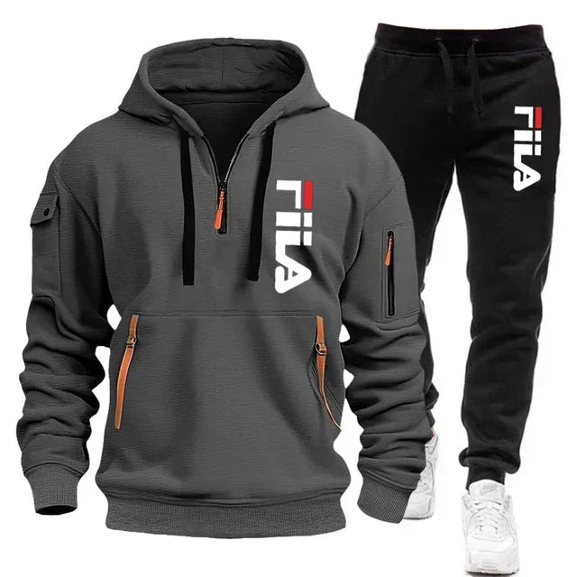 Conjuntos de ropa deportiva para hombre para otoño e invierno 2025, ropa de marca de moda, conjuntos de ropa deportiva y ropa deportiva de manga larga de gran tamaño.