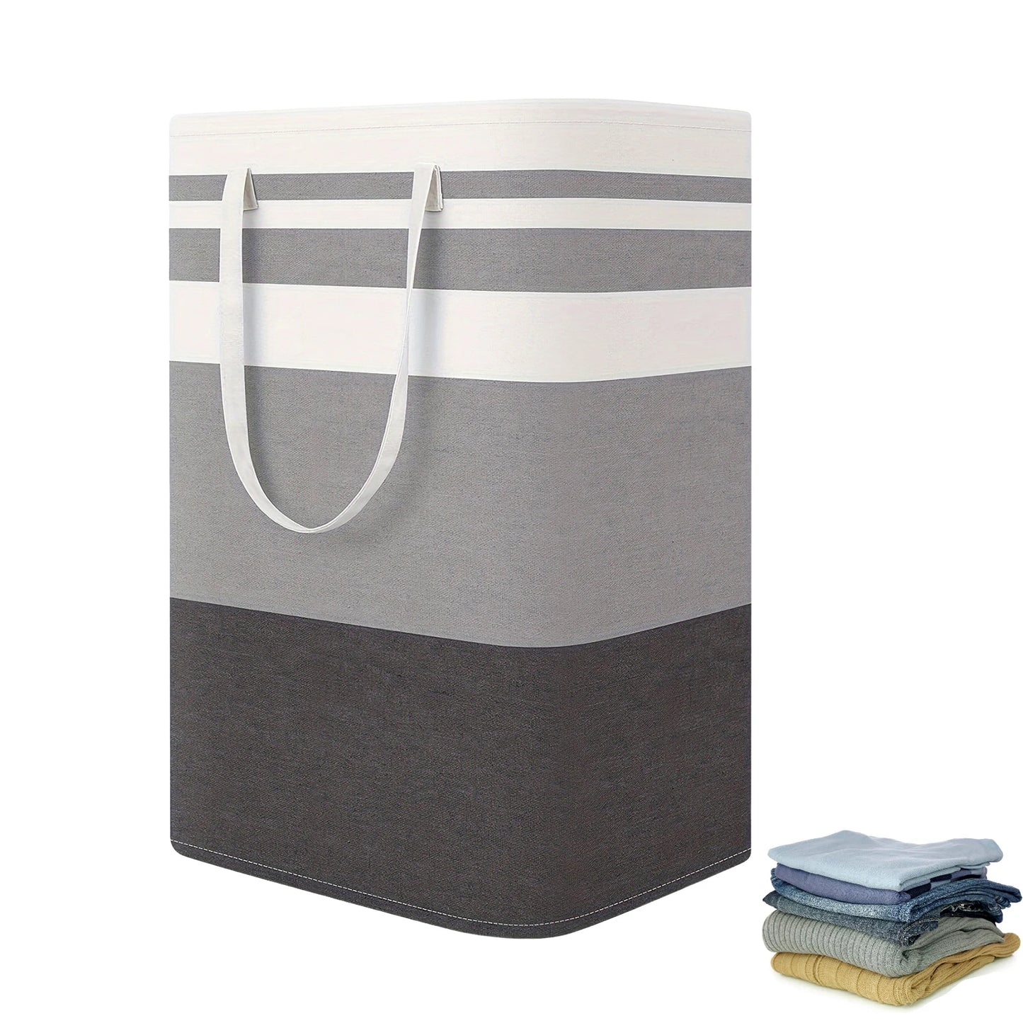 Cestas grandes para ropa sucia de 75 l con asas, cestas duraderas para ropa sucia, cestas de almacenamiento para el hogar, dormitorios, hoteles, lavandería, 40 x 30 x 60 cm
