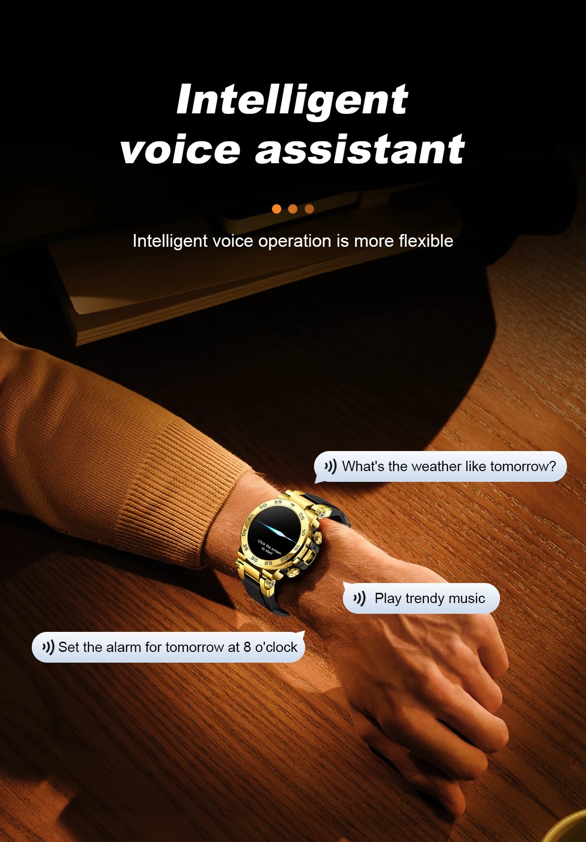 Nuevo reloj inteligente de negocios para hombre, pulsera impermeable de moda, reloj deportivo de lujo con monitor de ritmo cardíaco y sueño, reloj inteligente militar.