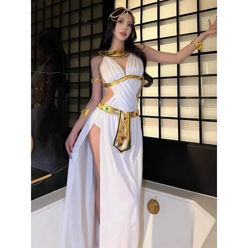 Role Playing Sexy Western Region Dancer Peacock Princess Greek Goddess Costume Hot Egyptian Indian Dancer Exotic Costume Stage
