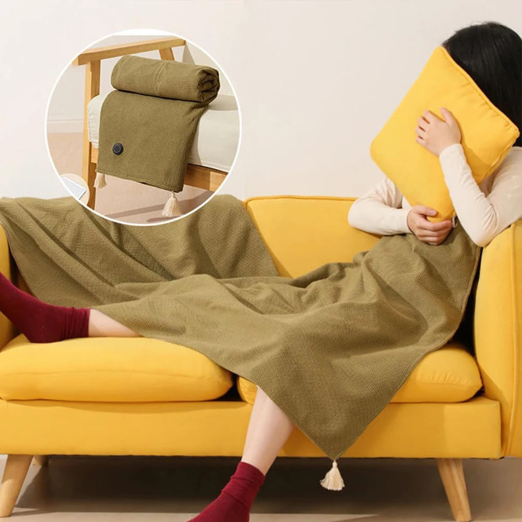 Calentador portátil de calentamiento rápido con batería para mujer, chal con temperatura ajustable