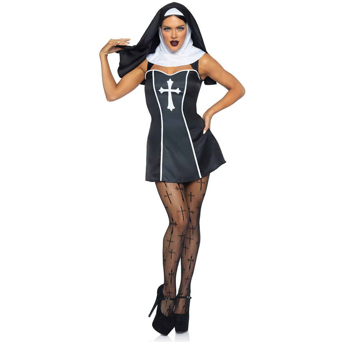 Easter Halloween Cosplay Party Costume Adult Sexy Nun Role Play Stage Fancy Party Dress