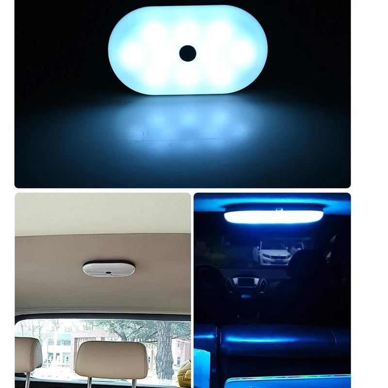 Luz de techo de coche, iluminación interior, luz de ambiente de techo magnética, luz de lectura, iluminación de gabinete, iluminación de dormitorio, carga inalámbrica USB