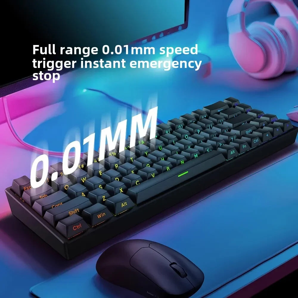 Teclado mecánico para juegos con eje magnético Mars 68 PRO, 0 zonas muertas, conectar y desconectar, luz RGB, cableado, inalámbrico, seleccionable