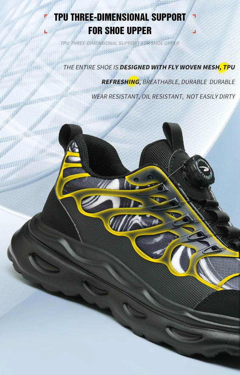 Calzado de seguridad talla 47 48 para hombre y mujer, zapatos de trabajo con puntera de acero, ligeros, botas de seguridad indestructibles, zapatillas de trabajo.