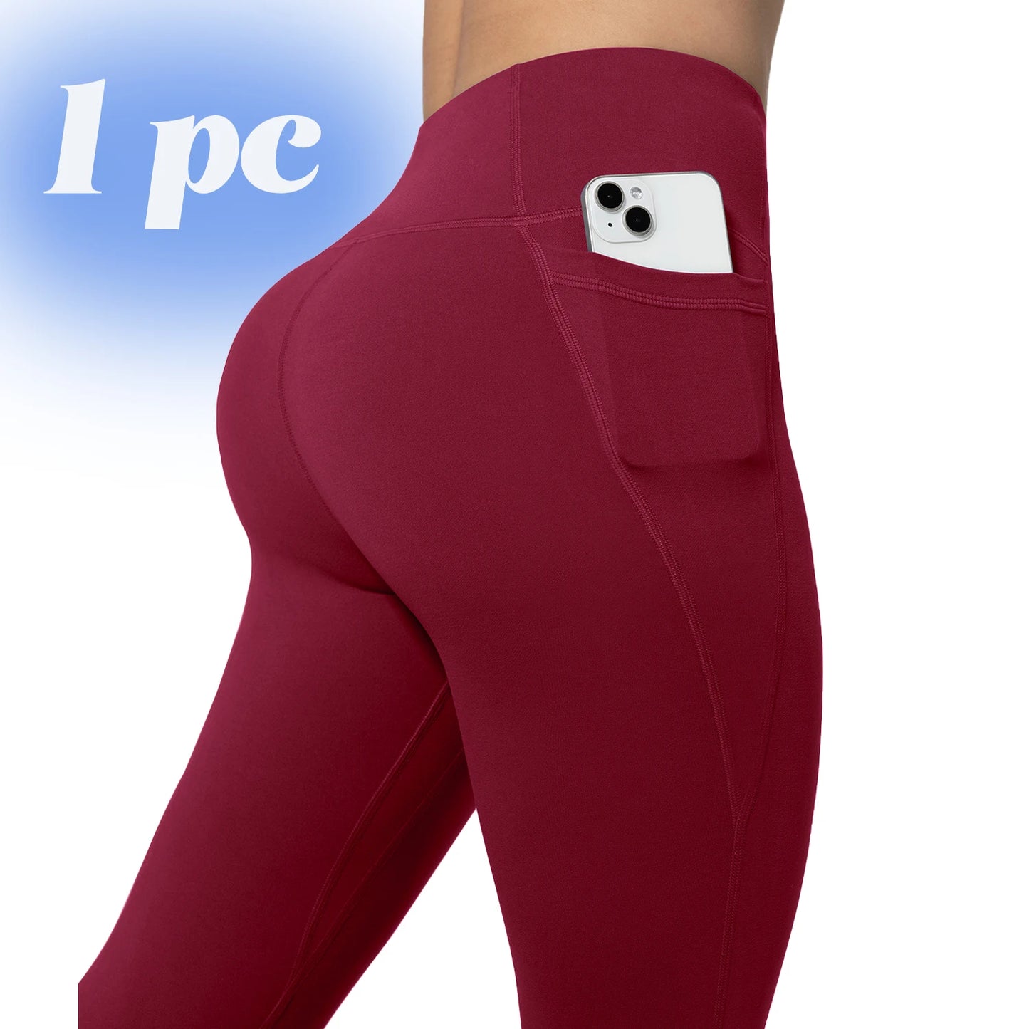 Leggings de yoga para mujer, 2 unidades, con bolsillos, color liso, para gimnasio, actividades al aire libre, cintura alta, ajustados, pantalones deportivos para correr.