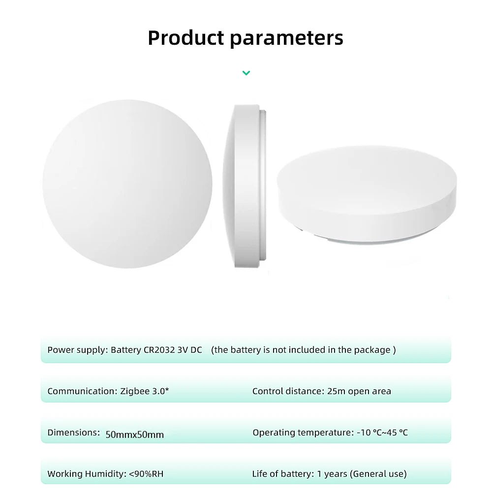 Interruptor de escena inteligente Tuya ZigBee (1 o 2 unidades), con conexión a batería, compatible con dispositivos Smart Life ZigBee.