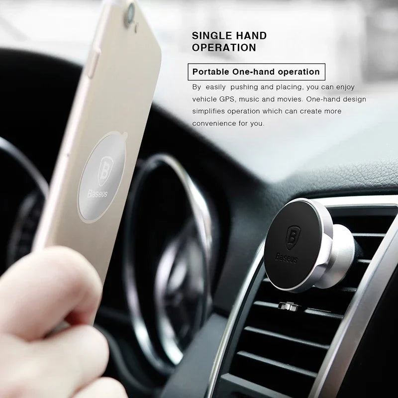 Soporte magnético para teléfono de coche Baseus para iPhone, Samsung y Xiaomi, 360 grados, para ventilación de aire.
