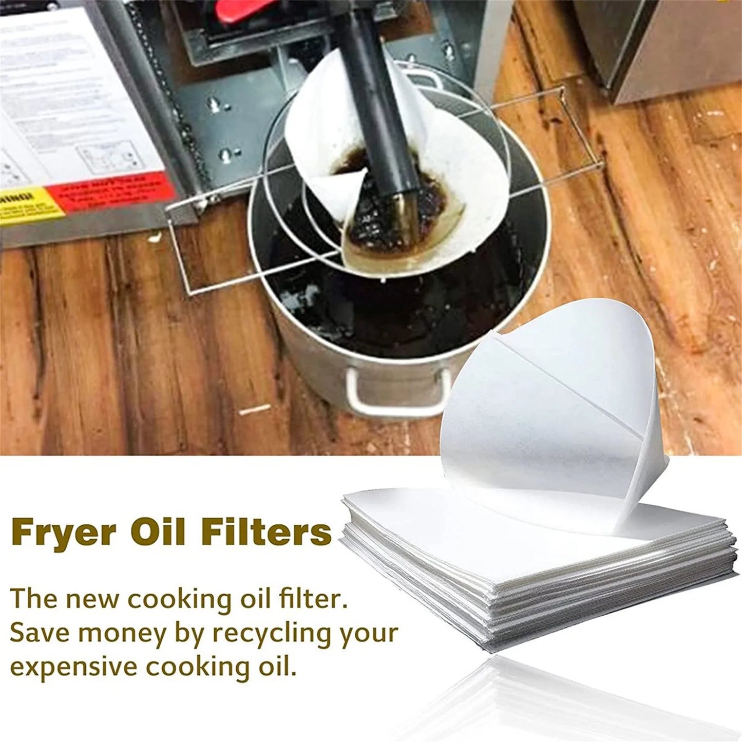 Filtros cónicos de aceite para freidora, no tejidos, para aceite de cocina y jarabe de arce, 40 unidades