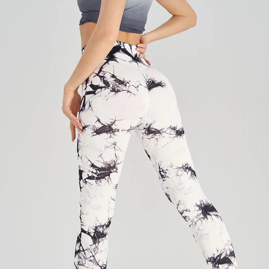 Pantalones de yoga sin costuras, gruesos, ajustados, de talle alto, deportivos, teñidos en lana, con efecto melocotón en los glúteos, largos y ceñidos, para hacer ejercicio.
