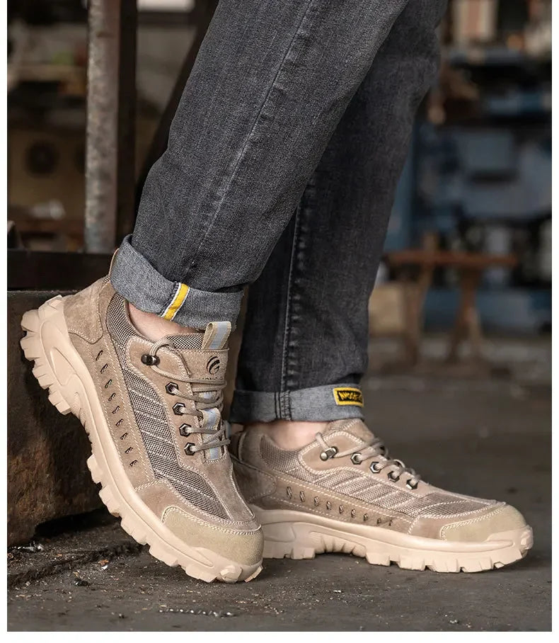 Spring New Men's Steel Toe Safety Shoes Breathable Work Shoes Anti Crush And Piercing High Temperature Resistant Wear Proof