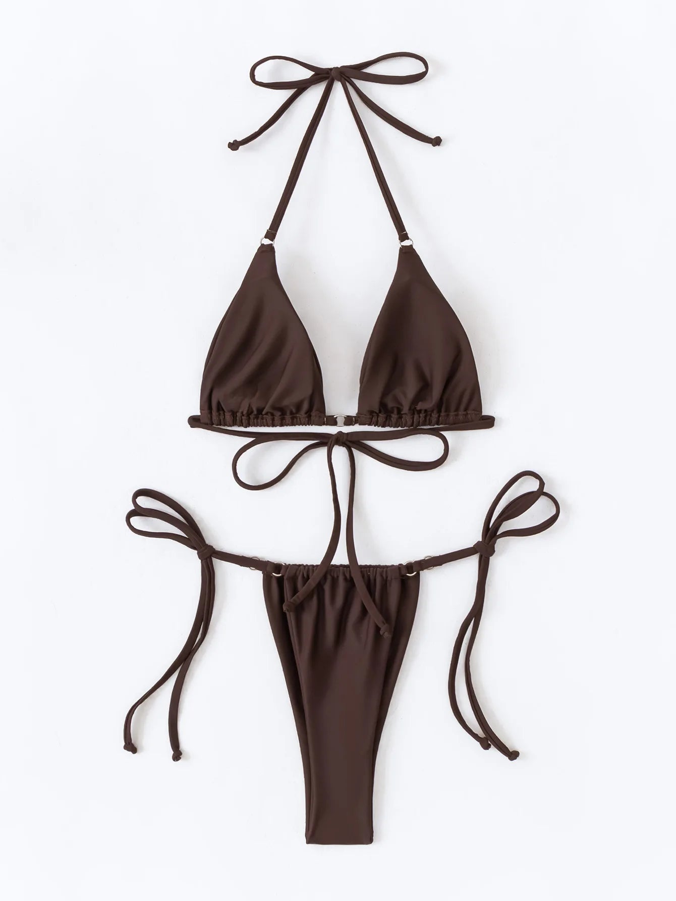 Sexy Halter Micro Bikini Swimsuit Solid Color Bikini Set 2025 Swimwear Biquini Bathing Suit Women Bather Swim Купальник Женский
