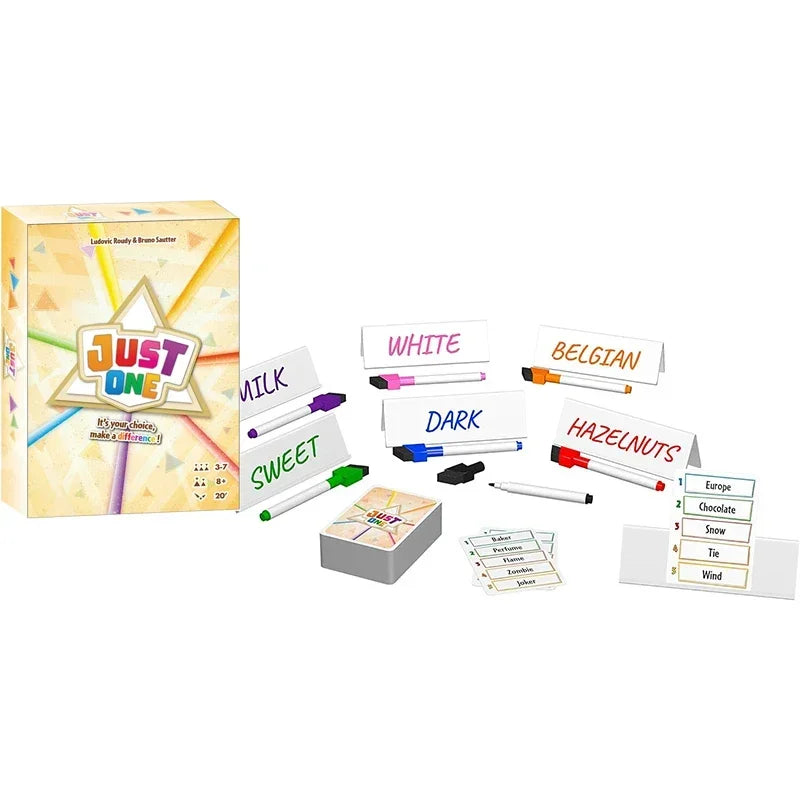 Juego de fiesta Just One: un divertido juego de mesa para niños y adultos | De 3 a 7 jugadores. Juegos para reuniones familiares y con amigos.