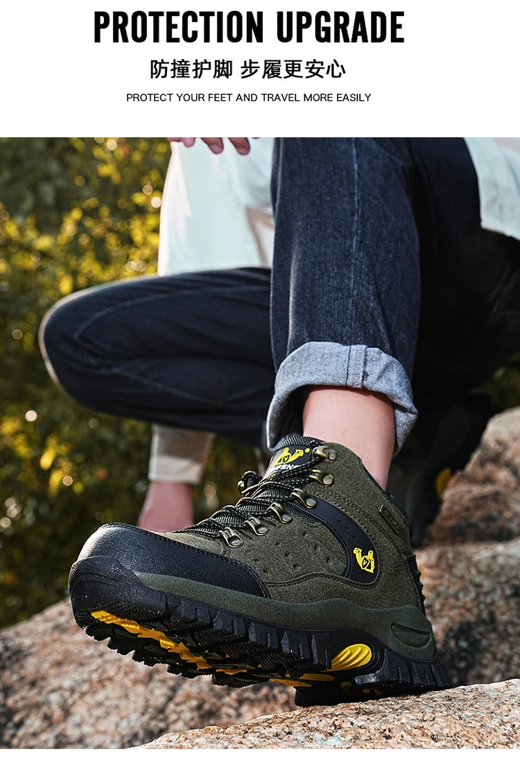 Botines clásicos de moda para hombre, resistentes al desgaste, de ante de vaca, cómodos, para caminar, tácticos