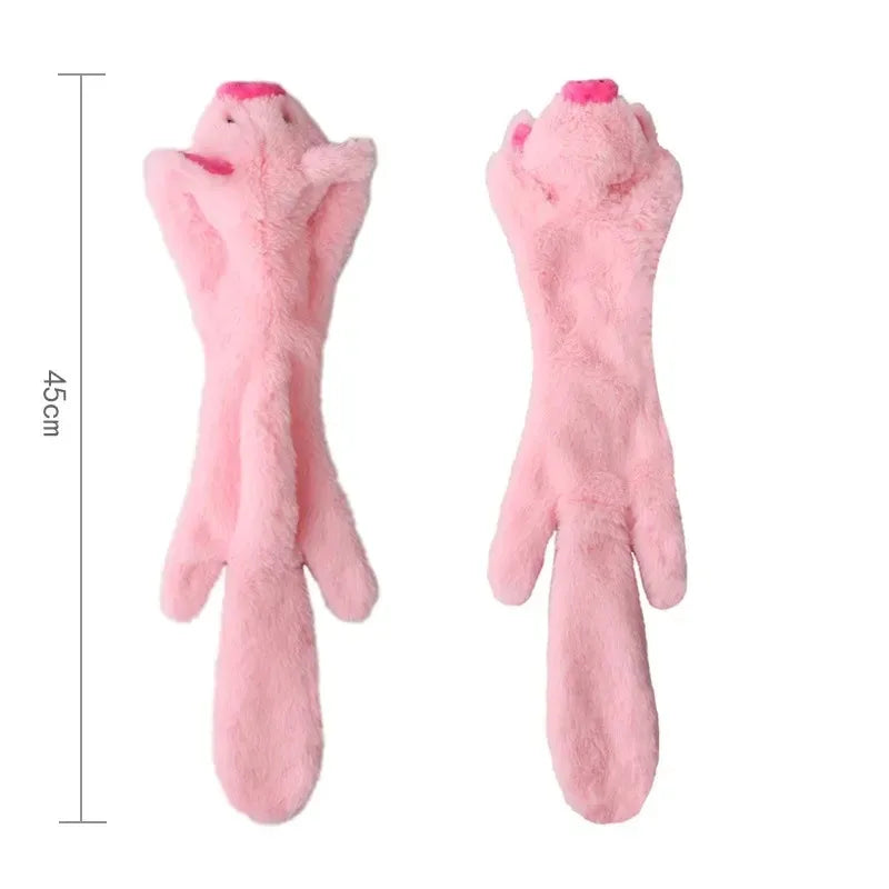 Divertido juguete de imitación de animal sin relleno para perros con chirriadores, duradero, de peluche sin relleno, con sonido chirriante, para masticar y arrugar.