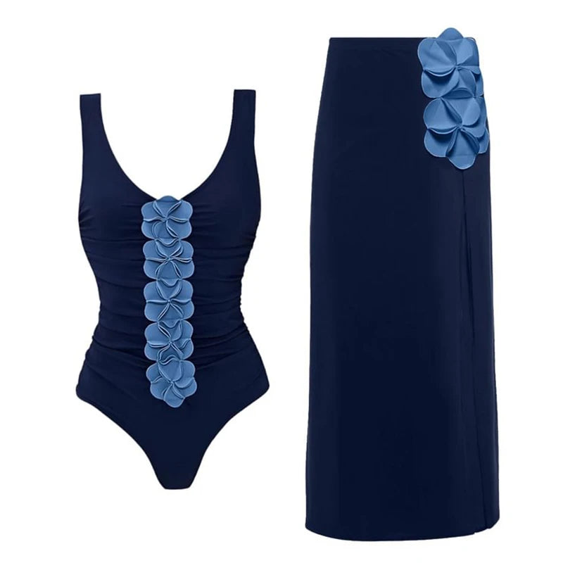 Conjunto de bikini de 2 piezas con estampado floral para mujer, traje de baño de lujo con push-up y cintura alta, traje de baño para playa