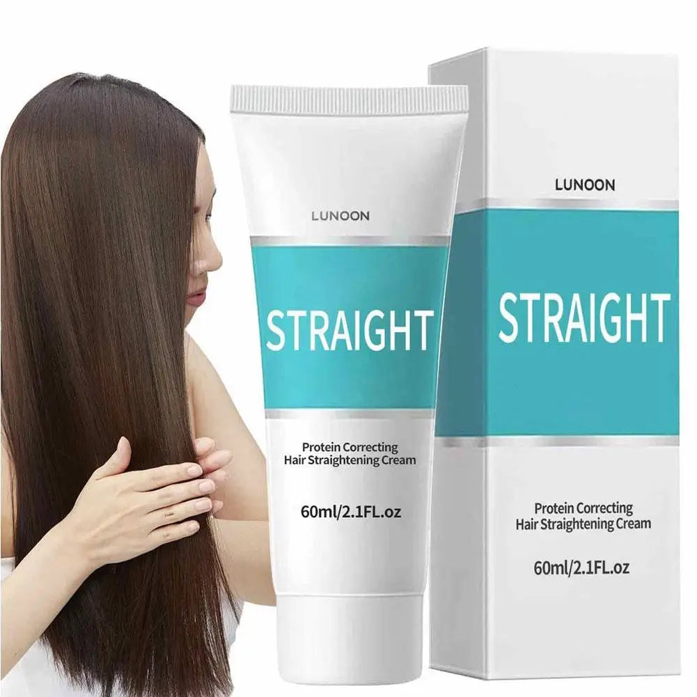 Crema de queratina para alisar el cabello (60 ml), tratamiento profesional para cabello dañado, alisado más rápido, cuidado del cabello rizado, crema correctora con proteínas.
