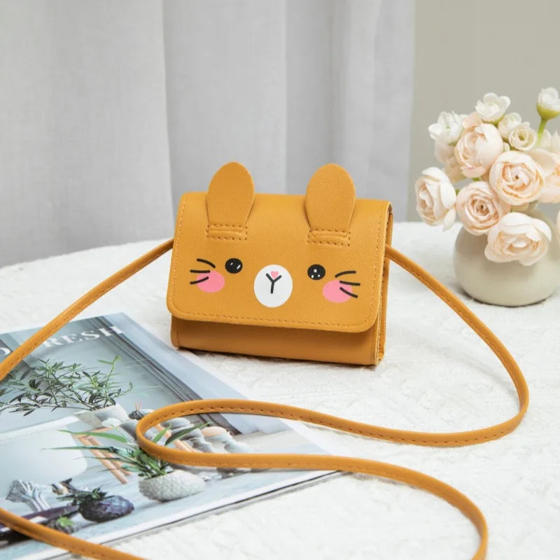 Accesorios para niños, bolso bandolera pequeño con diseño de conejo, bolso bandolera pequeño para niñas, monedero pequeño con dibujos animados para niños y niñas.
