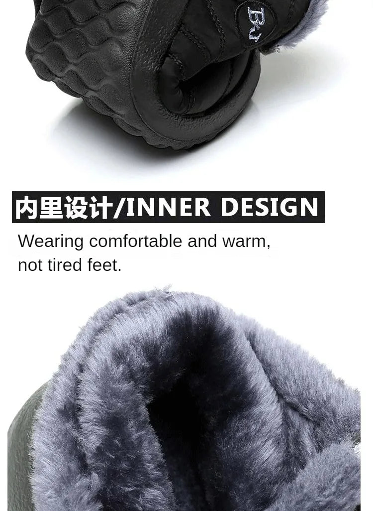 Botas de nieve para hombre, zapatos para exteriores, botas de invierno para hombre, botines de senderismo, zapatos impermeables para hombre, zapatos de trabajo, calzado
