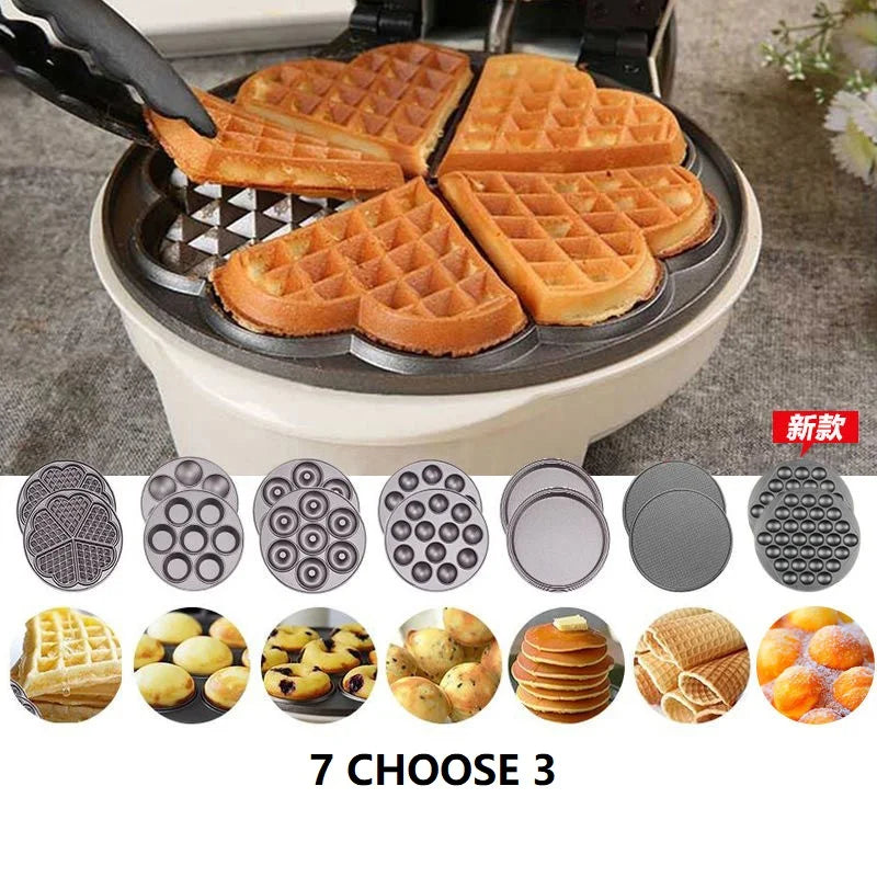 Máquina para hacer sándwiches, wafles, horno, plancha, pastel, huevo de burbujas, desayuno, eléctrica