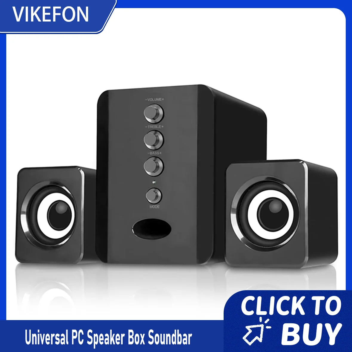 Barra de sonido estéreo 3D universal de rango completo para PC, subwoofer, bajos, música de DJ, altavoces de ordenador, USB, para portátil, teléfono y TV.