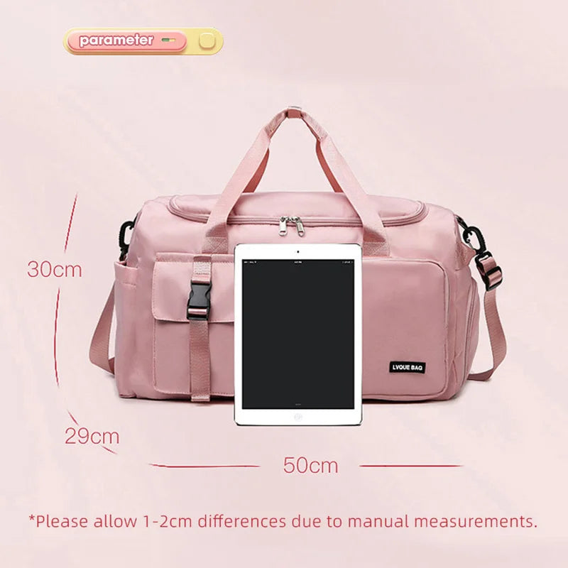 Bolsa deportiva de gimnasio, bolsa de viaje seca y húmeda para mujer, para natación, hombro, bandolera, fitness, viajes al aire libre, bolsa de viaje de fin de semana, bolsa de lona