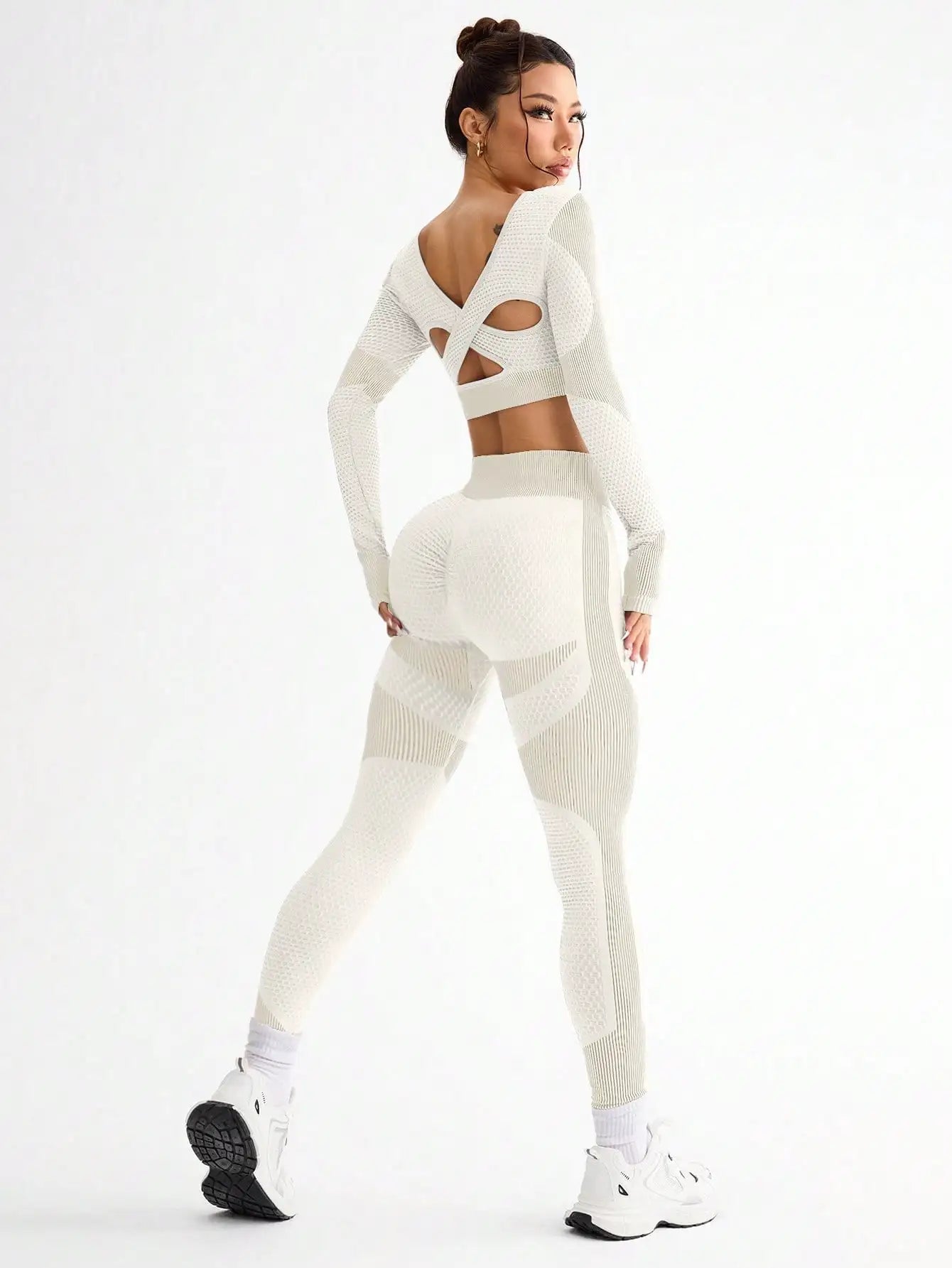 2 piezas, superventas, nuevo, deportivo, ajustado, para correr, transpirable, sin costuras, traje de yoga para mujer, traje de fitness al aire libre para mujer.