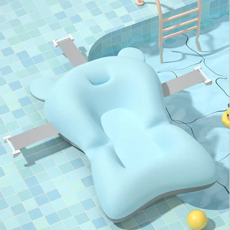 Almohadilla de apoyo para el baño de bebé, asiento flotante plegable, cojín de baño ajustable para recién nacidos, red de seguridad para bebés, hamaca
