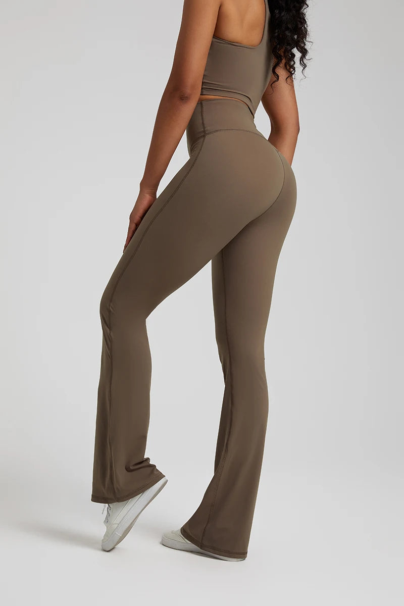 Buttery Soft High Waist Flare Leggings No Front Seam Workout Yoga Flared Pants Full Length Gym Sport Leggings Women Tights