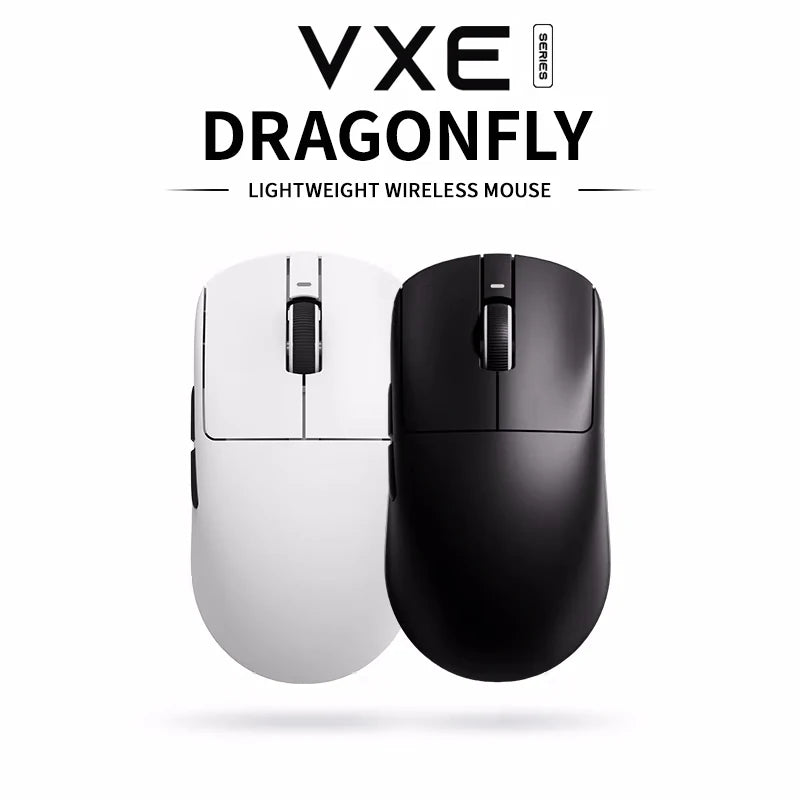 El mejor ratón inalámbrico Vxe Dragonfly R1 SE+ para juegos FPS de larga duración y peso ligero, ergonómico Paw3395 de 2 kHz.