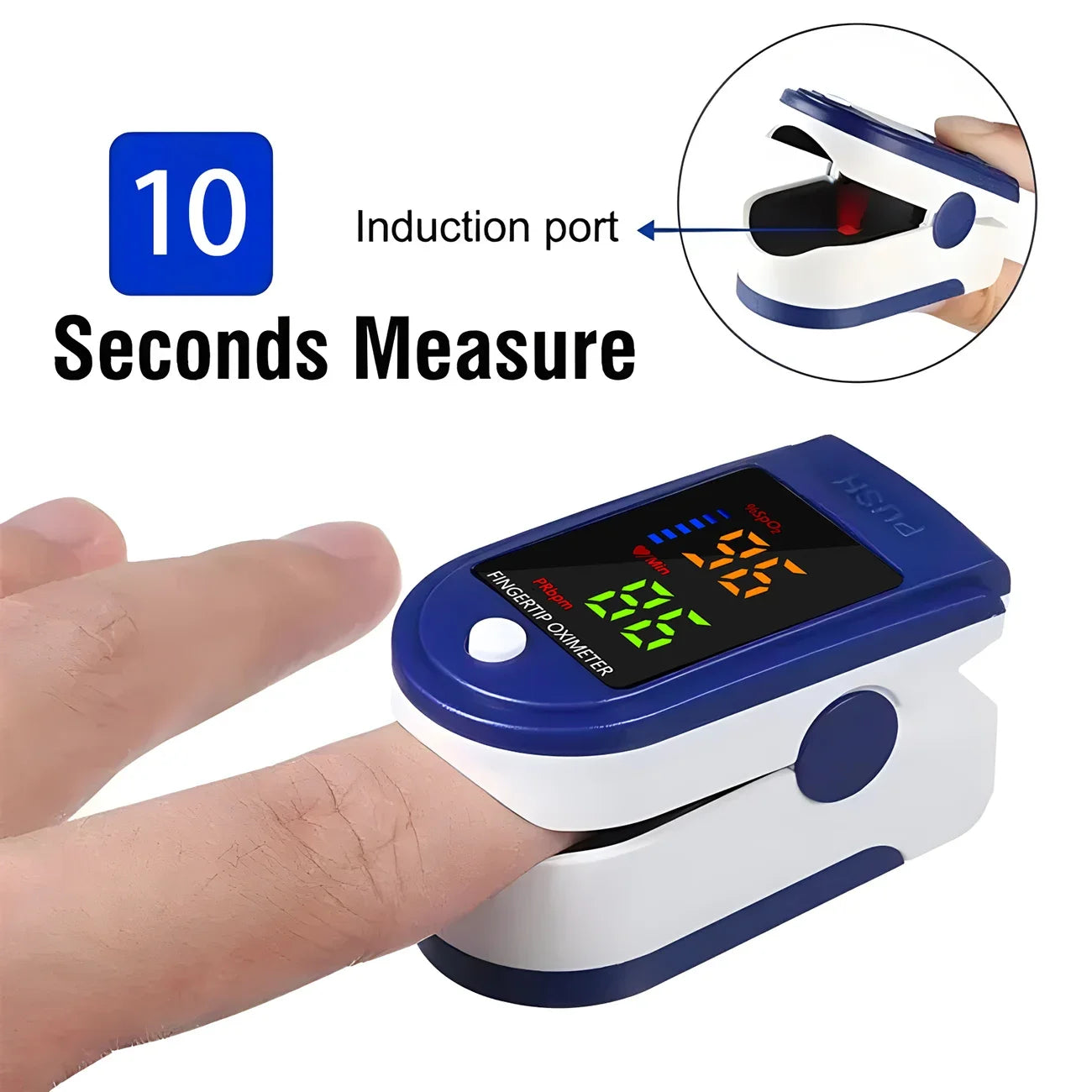 Oxímetro de pulso de dedo médico, saturómetro, saturación de oxígeno, oxímetro pediátrico, frecuencia cardíaca, atención médica, presión arterial, adultos y niños.