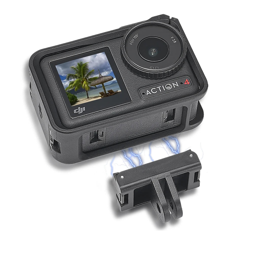 Adaptador de horquilla magnética para cámara DJI OSMO Action 4 3 5 Pro, adaptador de liberación rápida, base de montaje de extensión, accesorios