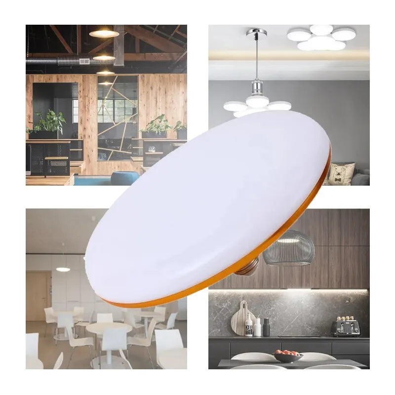 Bombilla LED CA 220 V, base E27, lámpara de bajo consumo para el hogar, 15 W, iluminación interior, luz de platillo volador, 6500 K, lámpara de techo, luz de garaje