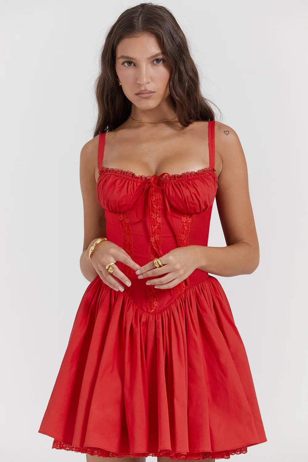 Sexy Lace Floral Corset Short Dress Elegant Women's White Yellow Sundress Female High Waist Mini Sun Dresses Summer 2025 New In