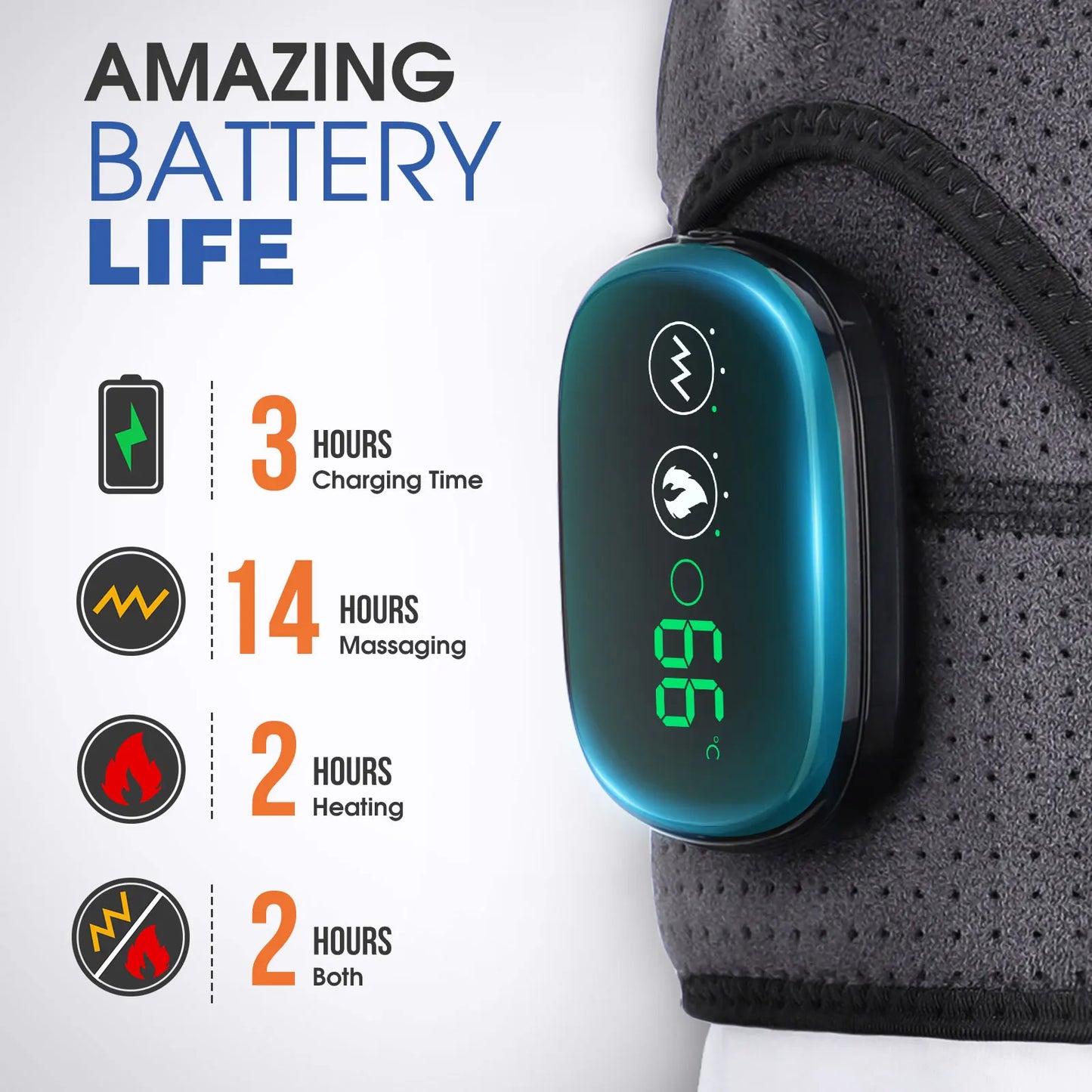 Masajeador de hombros con calefacción eléctrica, soporte para espalda y hombros con calefacción, cinturón de masaje de hombros con calefacción ajustable para la relajación muscular del brazo.