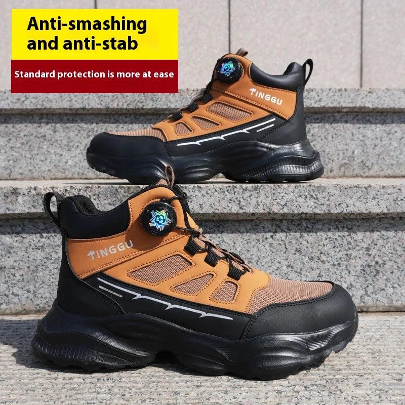 Nuevos zapatos de seguridad ligeros para hombre, antiaplastamiento, antipinchazos, impermeables y resistentes al desgaste, calzado de trabajo, zapatos de protección de moda.