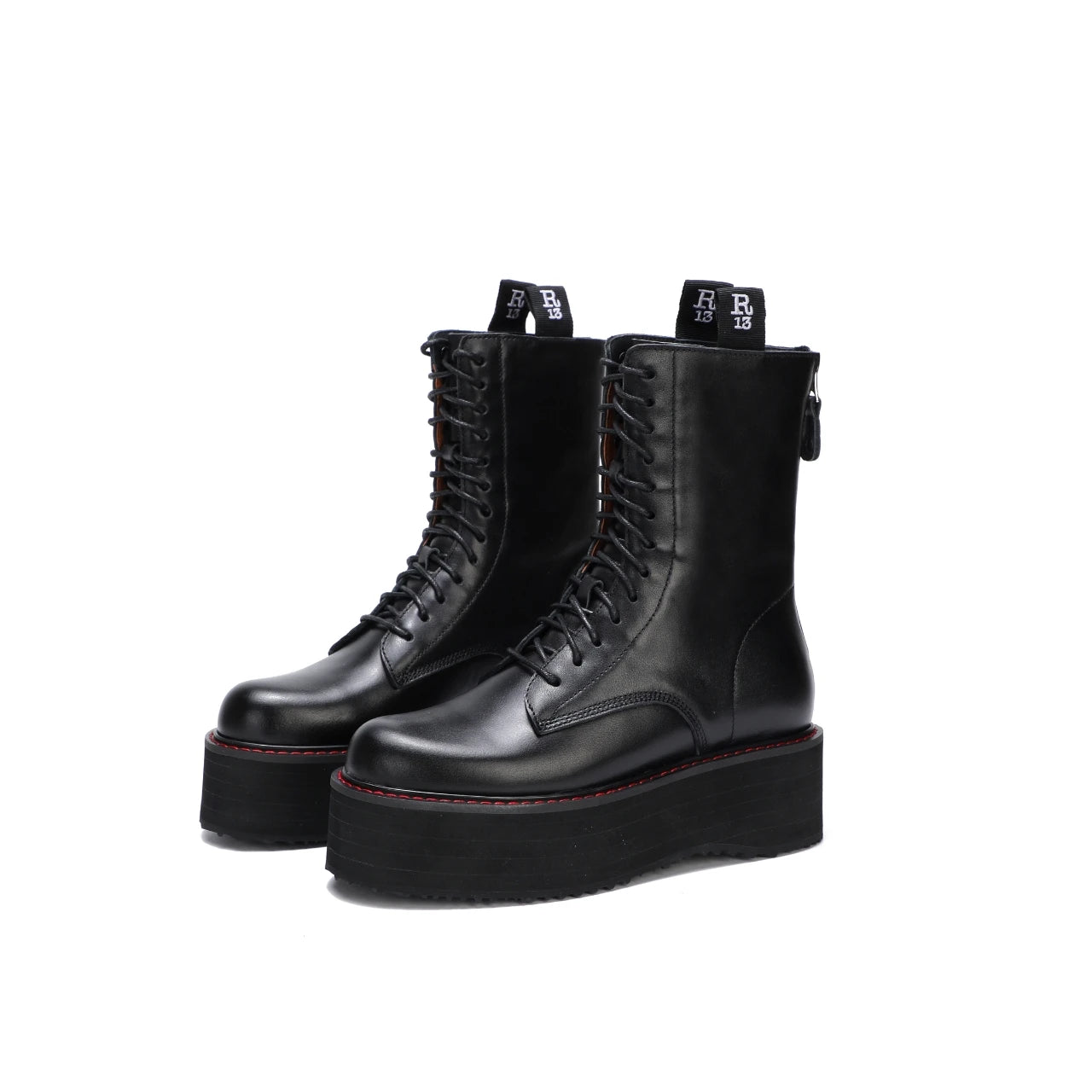 Botas de mujer de nuevo estilo con suela gruesa y cremallera trasera con cordones ajustables