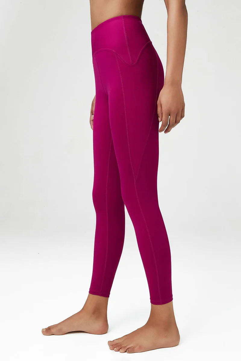 Pantalones de yoga para mujer, sensación de desnudez, alta elasticidad, nailon, cintura alta, leggings deportivos, realce, para correr, gimnasio, ropa deportiva femenina.