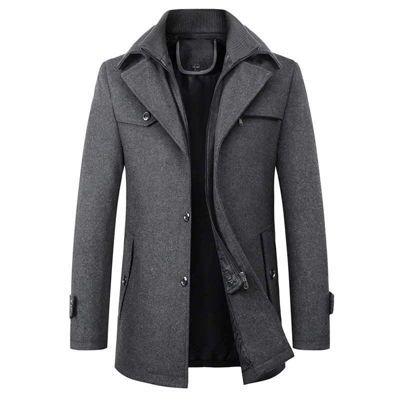 Abrigo de lana para hombre, nuevo modelo 2023, informal, de negocios, a la moda, grueso, cálido, extra moderno, chaqueta de moda fluida.