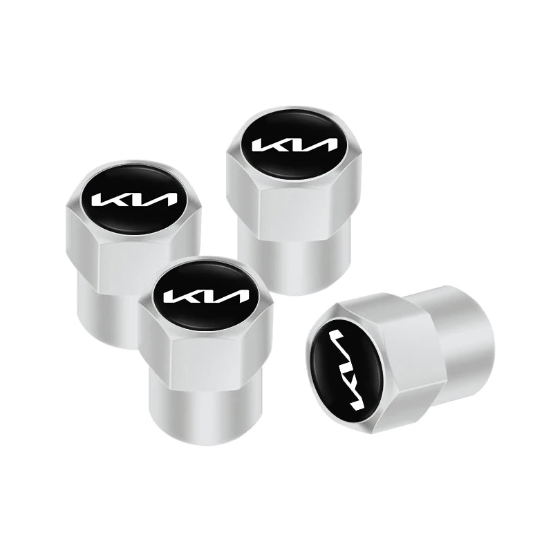 4 tapones para válvulas de neumáticos de coche con logotipo, accesorios para KIA EV6 Stinger RIO Sorento Picanto Ceed Borrego Syros K4 K5