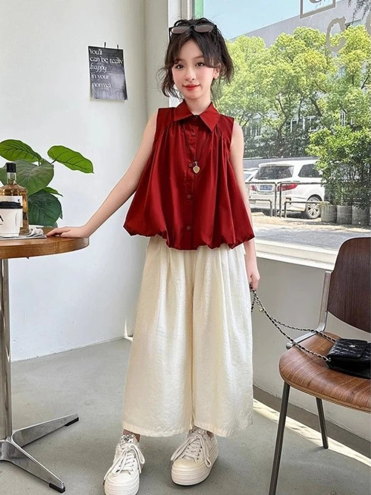 Conjunto de ropa infantil de 7 a 12 años para niña, ropa de verano para niña, 10 piezas, parte superior e inferior, 2025, nueva ropa infantil.