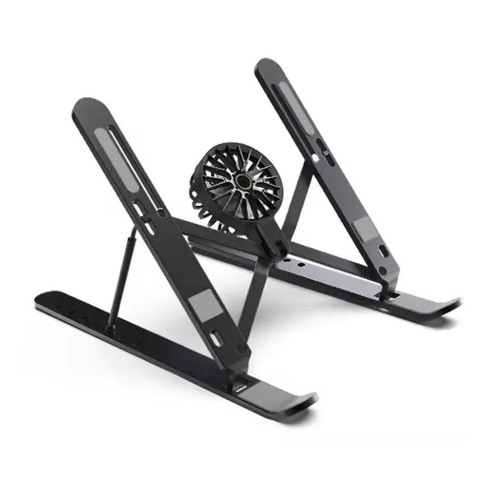 Base de refrigeración de aluminio para portátil con ventiladores: soporte ergonómico ajustable para portátil de 18 pulgadas, soporte plegable para ordenador portátil.
